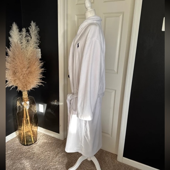 Polo Ralph Lauren Men's Sleepwear Soft Kimono Velour Robe White 
Size Large/XL - Picture 7 of 12